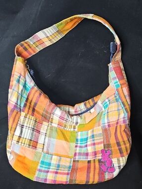 Patchwork Plaid Hobo Bag - Multicolor